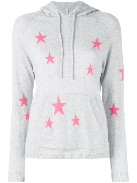 CHINTI & PARKER cashmere star printed hooded sweater