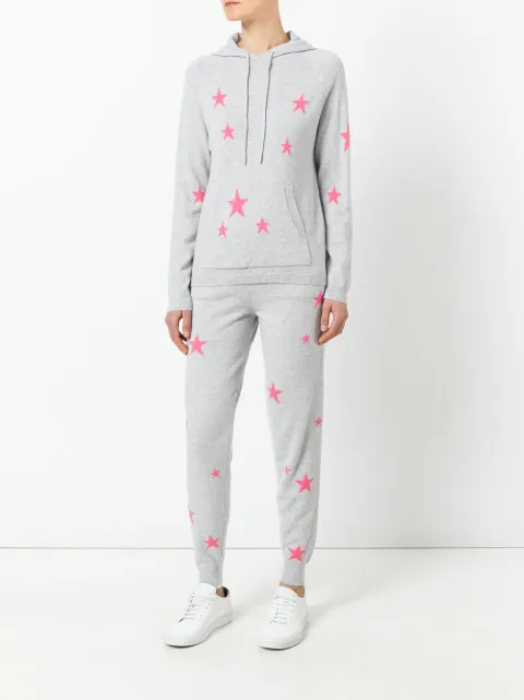 CHINTI & PARKER cashmere star printed hooded sweater