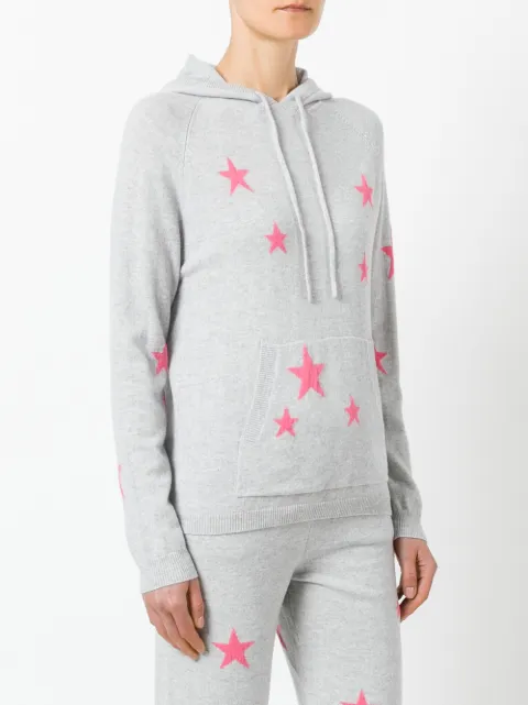 CHINTI & PARKER cashmere star printed hooded sweater