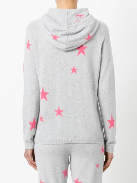 CHINTI & PARKER cashmere star printed hooded sweater