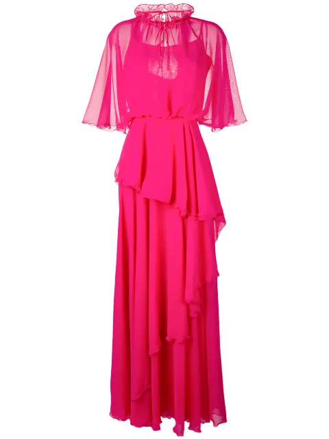 Talbot Runhof ruffled maxi dress