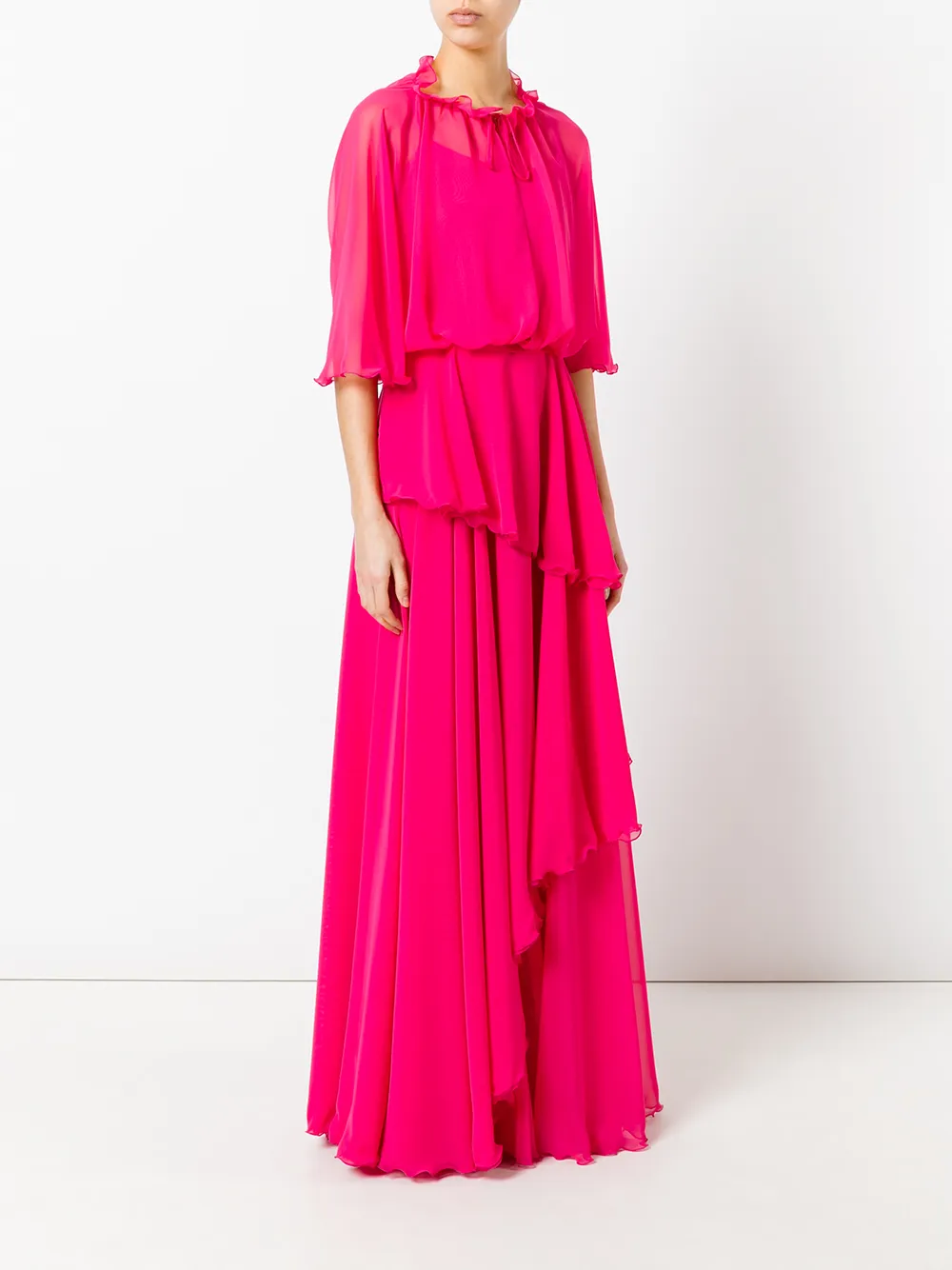 Talbot Runhof ruffled maxi dress 340 FUCHSIA