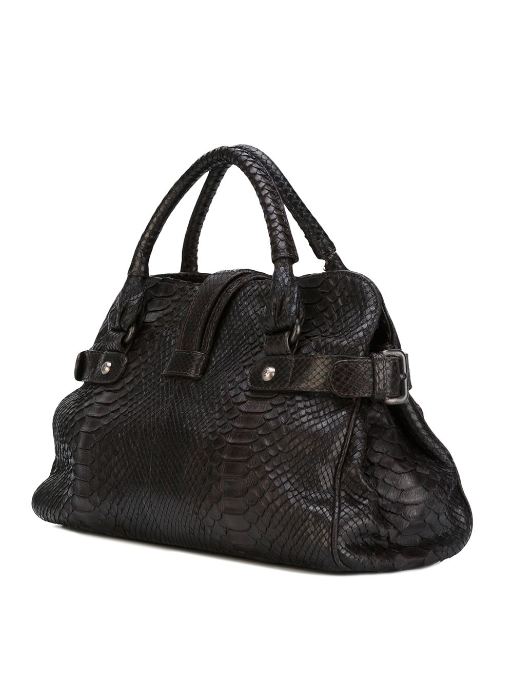 Giorgio Armani Pre-Owned Snakeskin Canvas Handbag - Farfetch