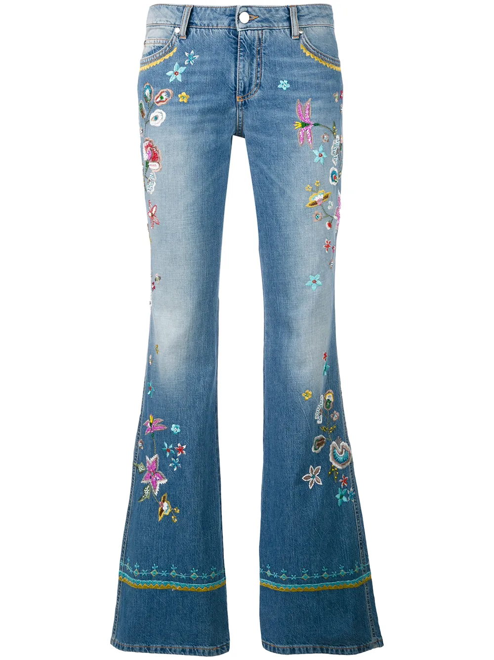 Ermanno Scervino Schlaghose mit Stickerei - Blau