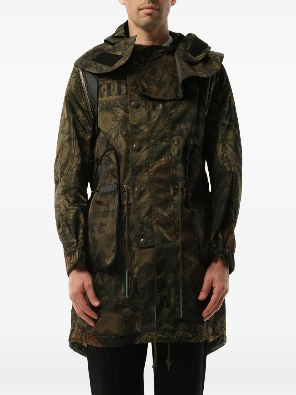 Givenchy Giacca stampata con cappuccio - Verde