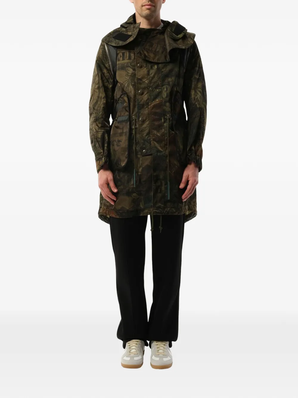  Givenchy Giacca Stampata Con Cappuccio - Verde 