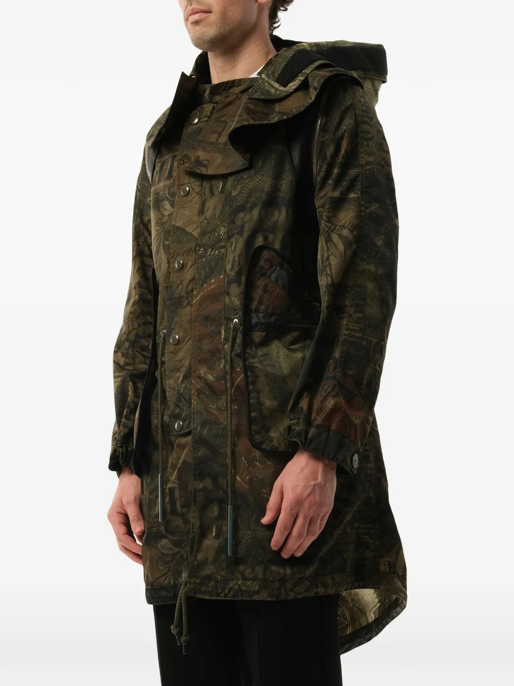  Givenchy Giacca Stampata Con Cappuccio - Verde 