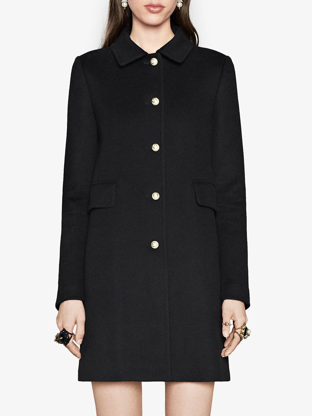 Gucci coat cheap with pearl buttons