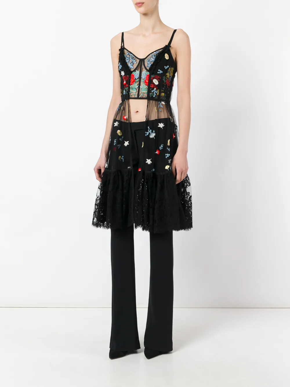 Alexander McQueen embroidered sheet dress - Zwart