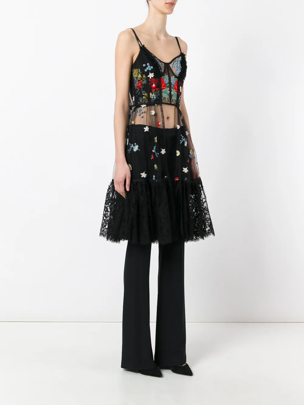 Alexander McQueen embroidered sheet dress Zwart