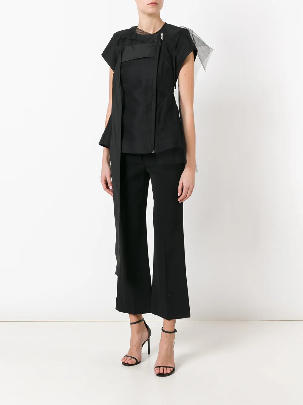Rick Owens net flared top - Zwart
