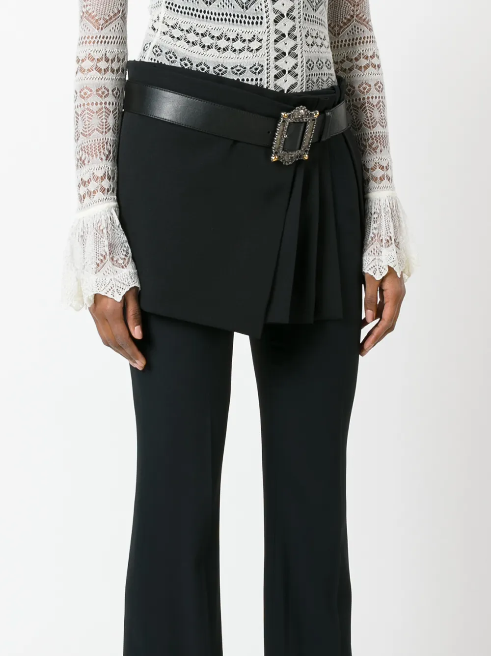 Alexander McQueen pleated wrap mini skirt Zwart