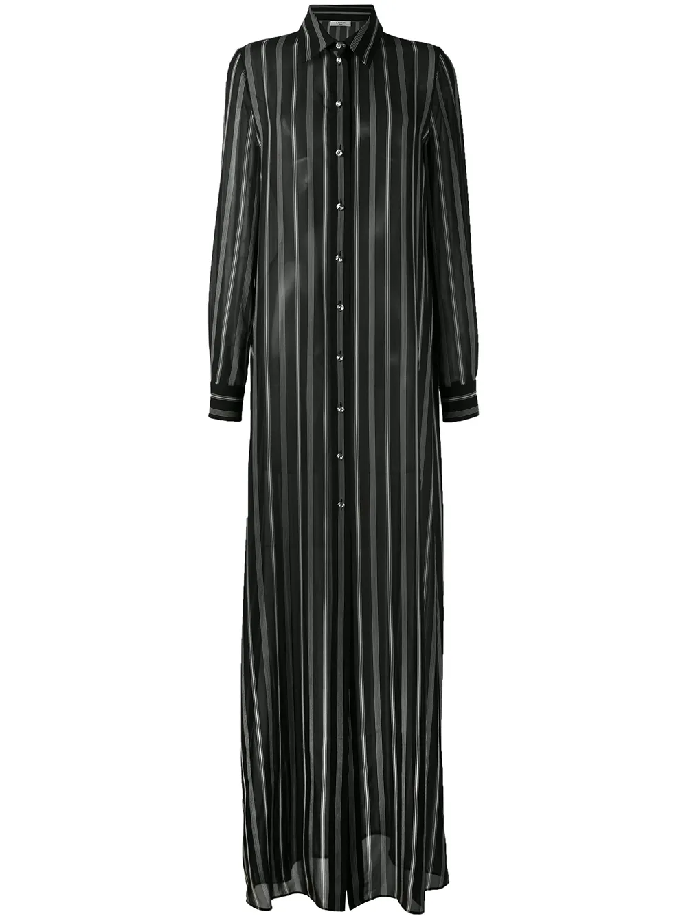 Lanvin striped maxi shirt dress - Nero