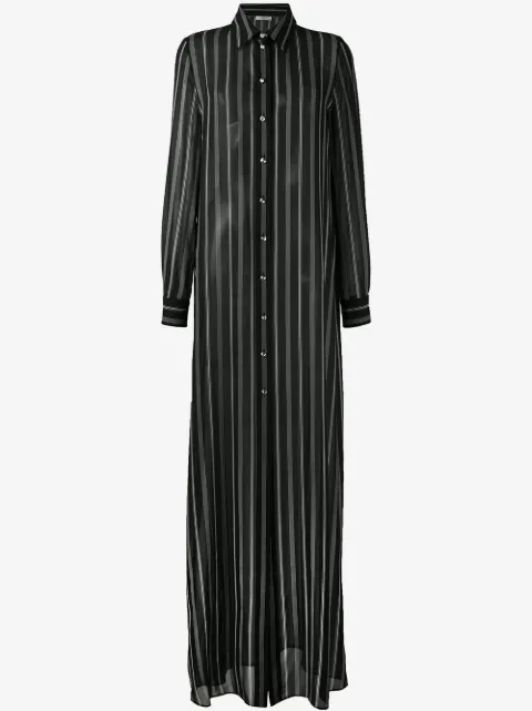LANVIN 스트라이프 맥시 셔츠 드레스