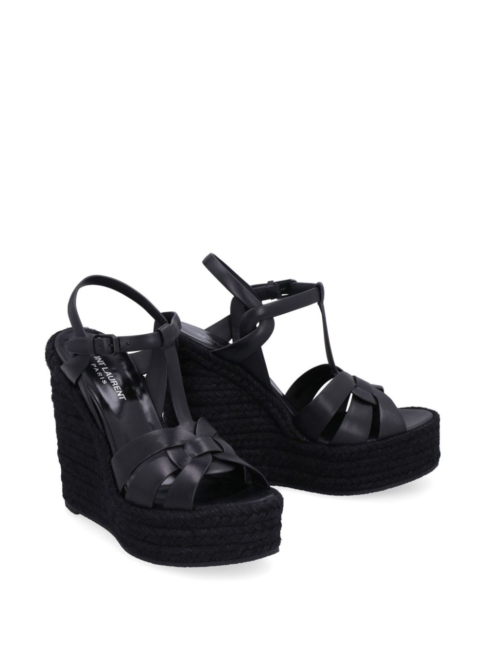 Saint Laurent 140mm Tribute wedge sandals - Black