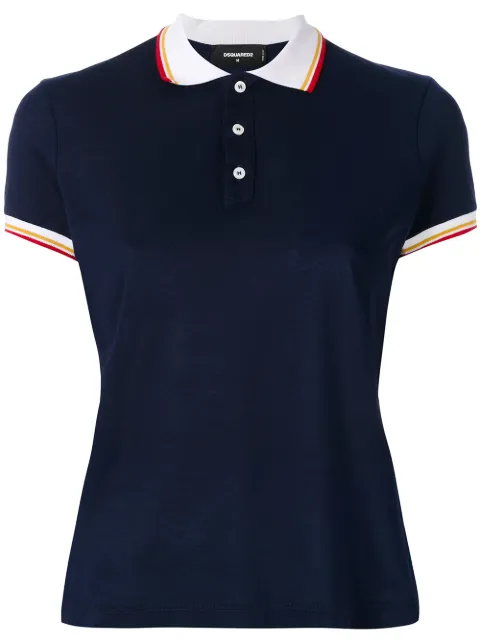 DSQUARED2 contrast-collar polo top