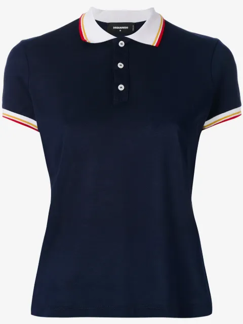 DSQUARED2 contrast collar polo top