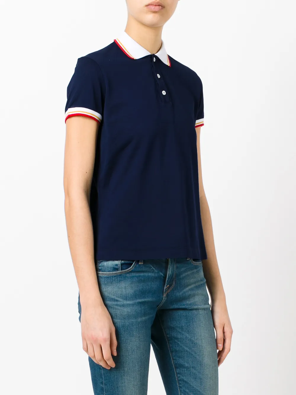 DSQUARED2 contrast collar polo top Blauw