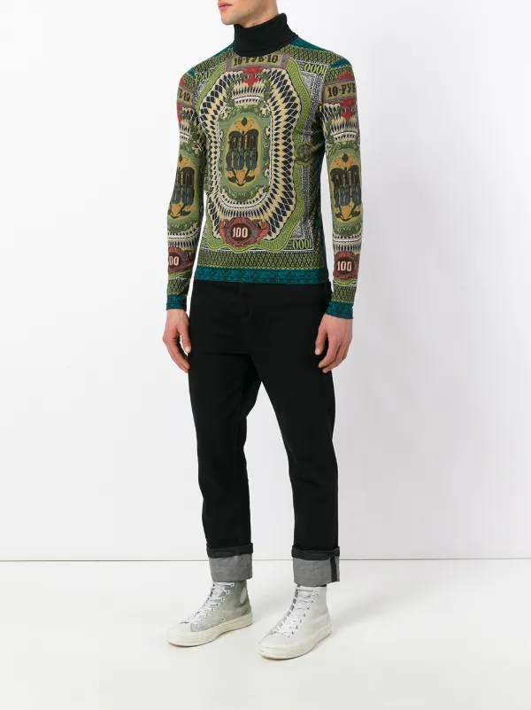 Jean Paul Gaultier HOMME 裾レザー切替 ハイネックニット Jean Paul Gaultier HOMME 裾レザー切替 ハイネックニット