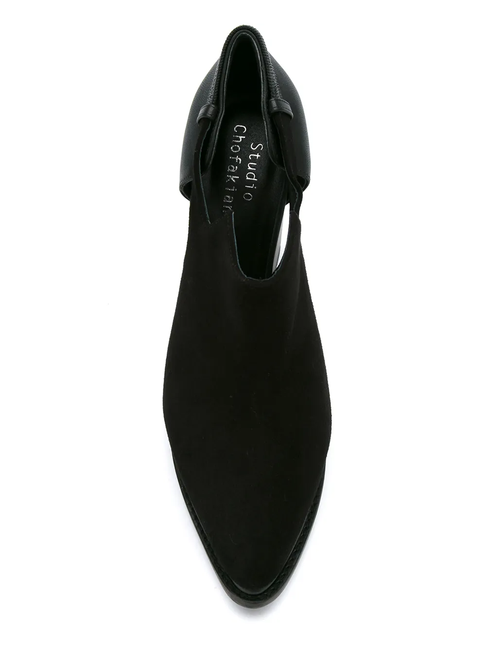 Studio Chofakian suede open boots Black