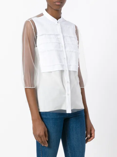 sheer panel shirt