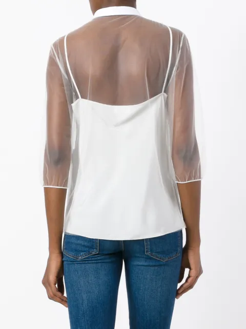 sheer panel shirt