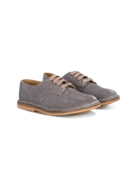 Pépé Kids textured stitch detail brogues