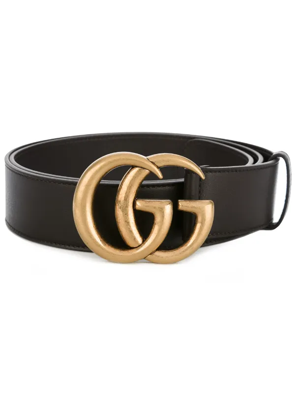 Gucci brown \u0026 metallic double G buckle 