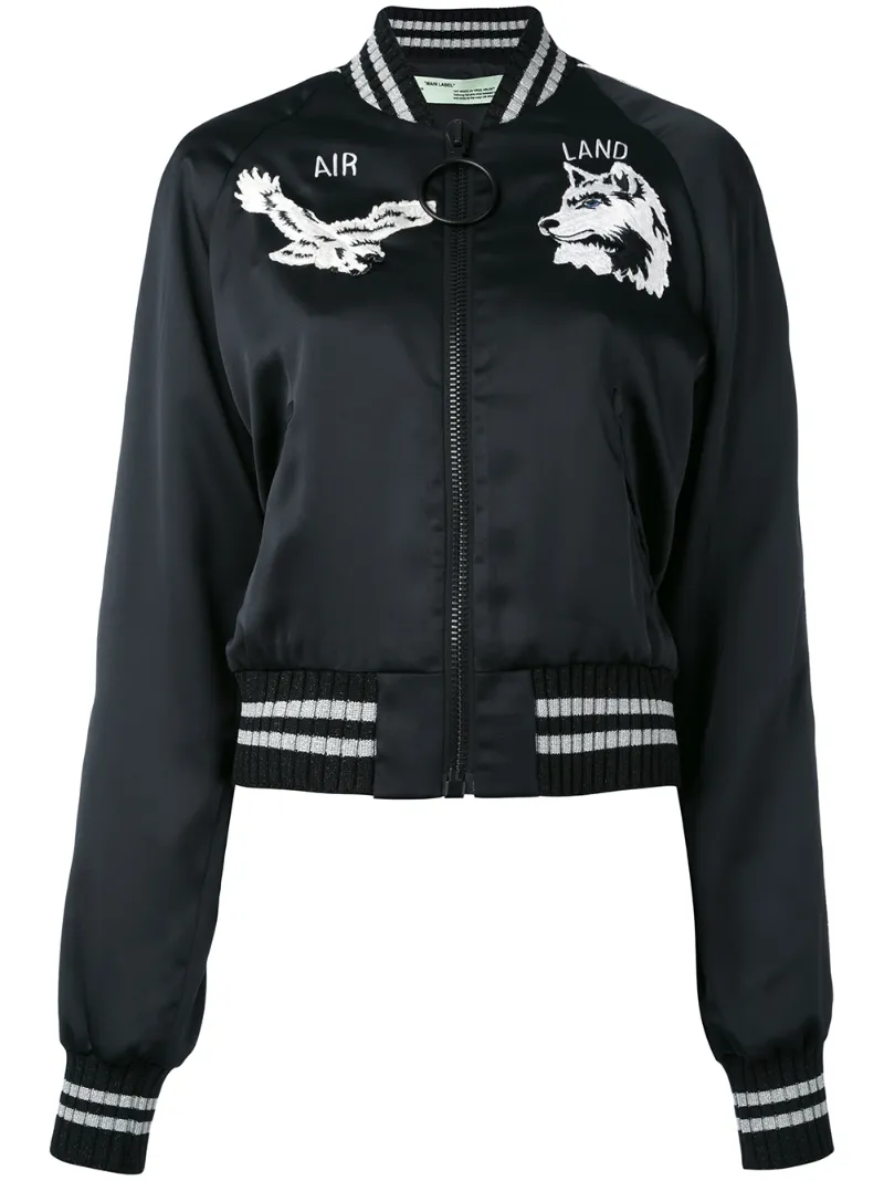 куртка-бомбер с нашивками на груди  Off-White
