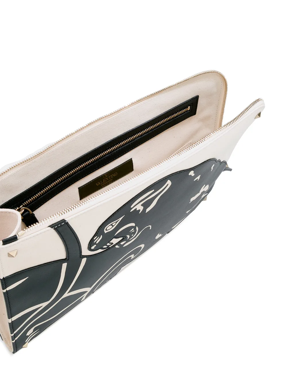 Valentino Garavani Panther clutch Beige