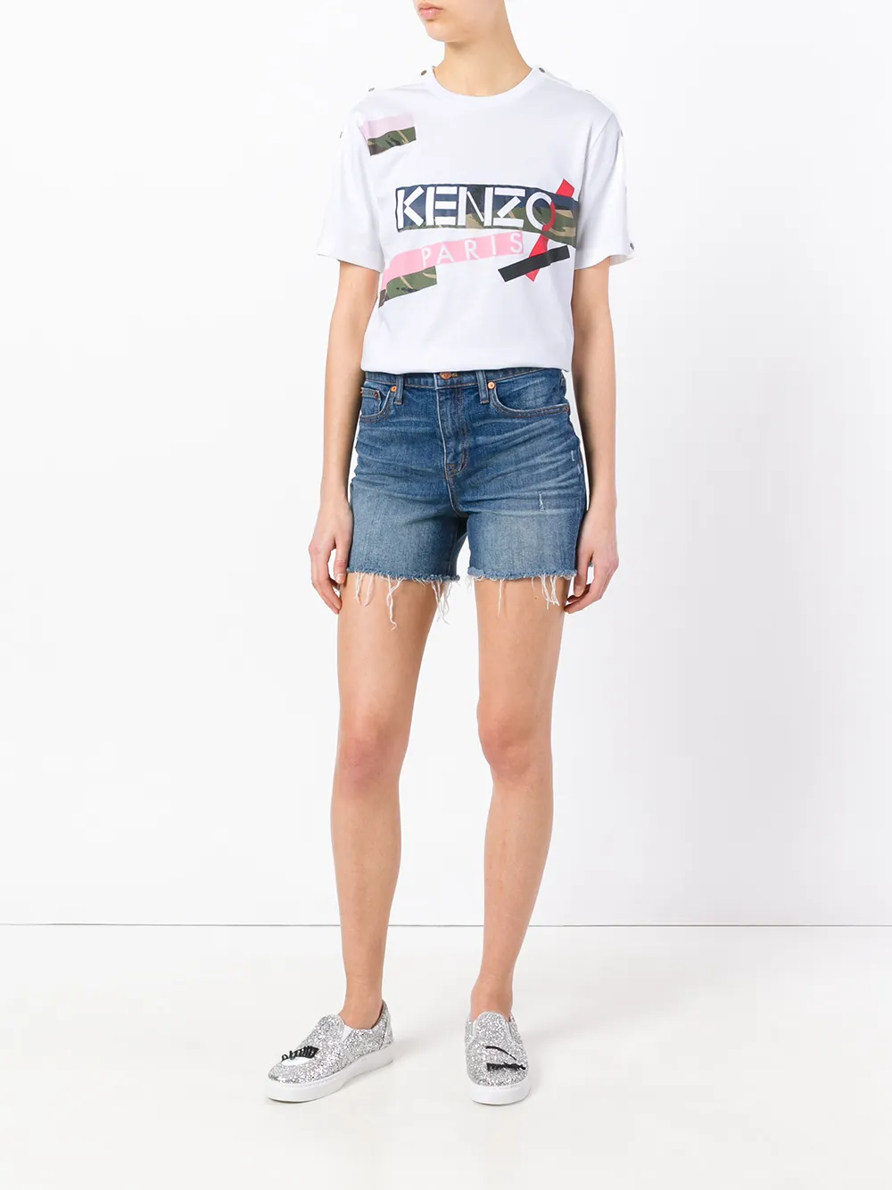 Kenzo T Shirt Mit Print   Weiß 