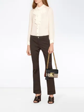 small padlock gg supreme canvas & leather shoulder bag