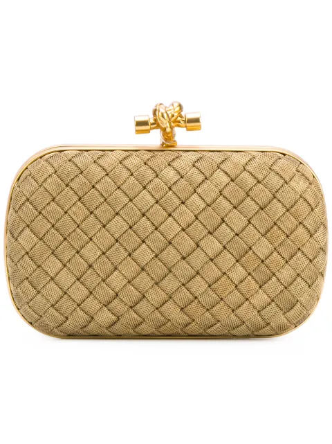 bottega veneta gold knot clutch