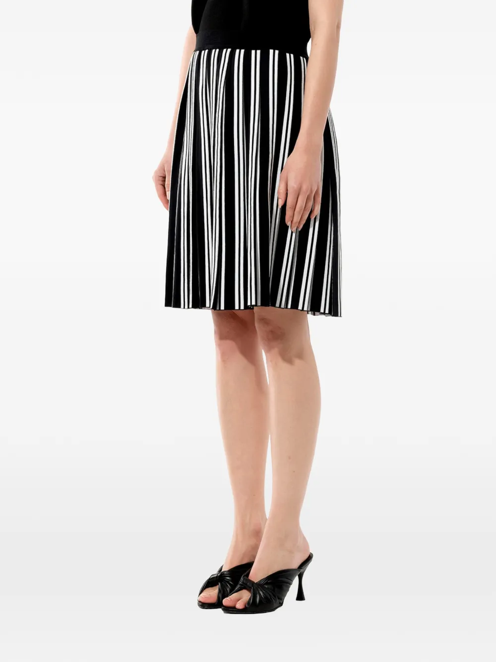 Balenciaga striped pleat skirt Zwart