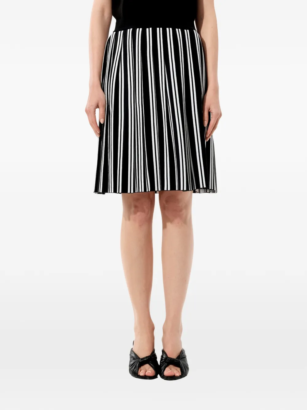 Balenciaga striped pleat skirt - Nero