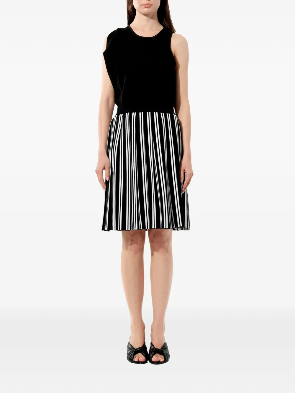 Balenciaga striped pleat skirt Zwart