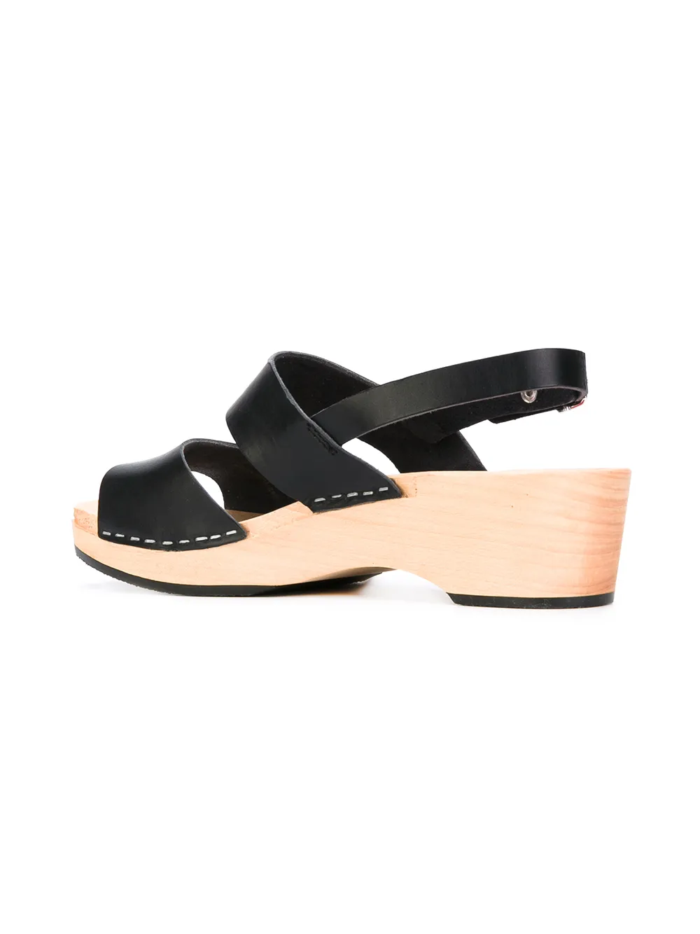 Swedish Hasbeens sandalias con tacÃ³n grueso - Negro - Swedish hasbeens |  Mystilo