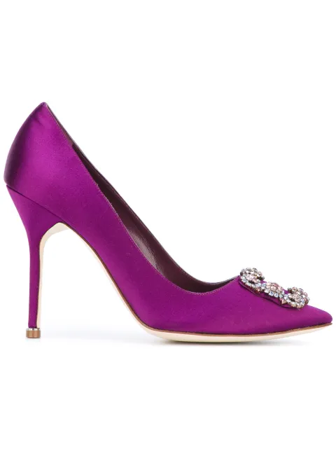 manolo blahnik hangisi 105 embellished shimmer pumps