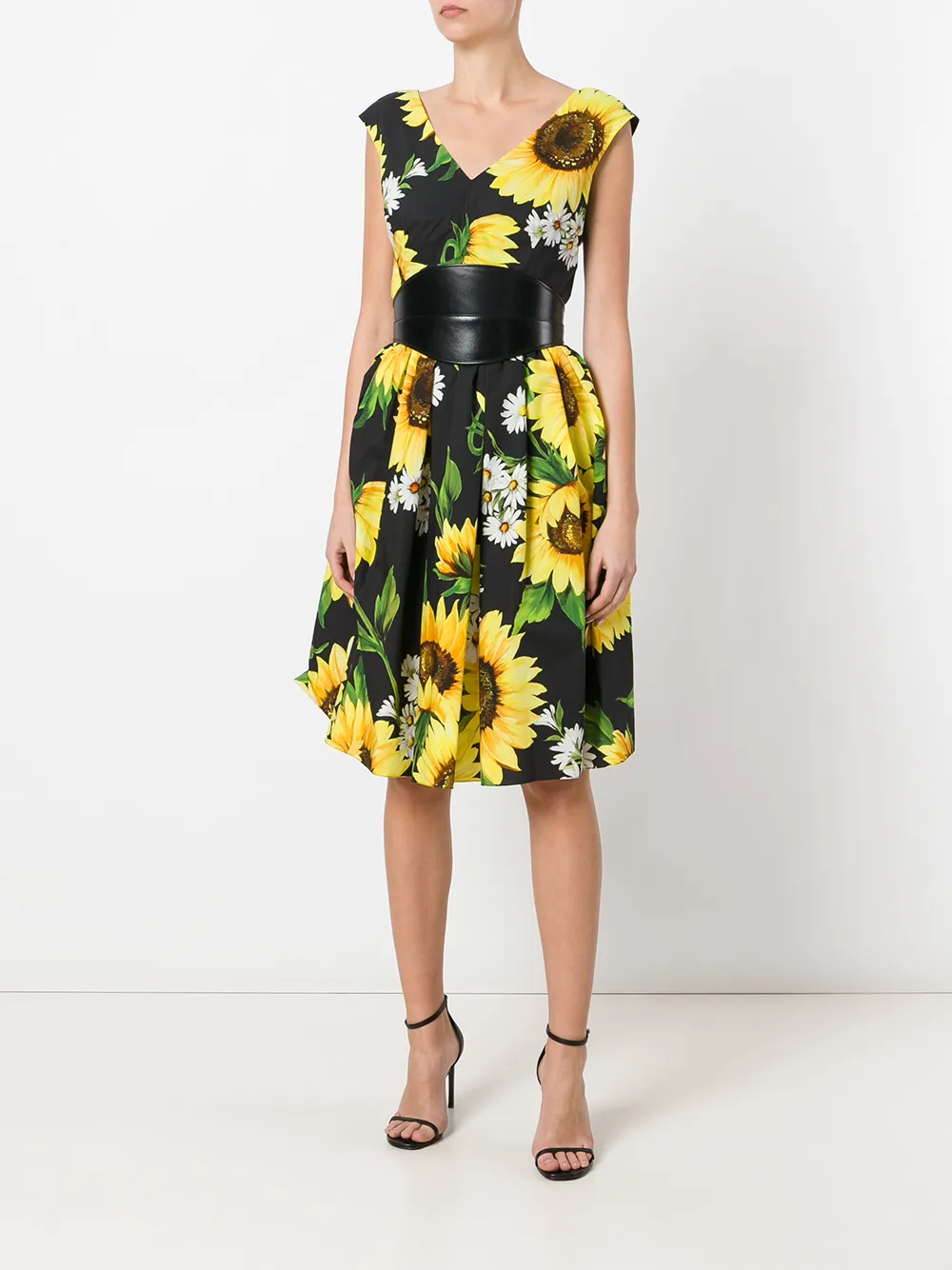 Dolce & Gabbana sunflower print dress - Zwart