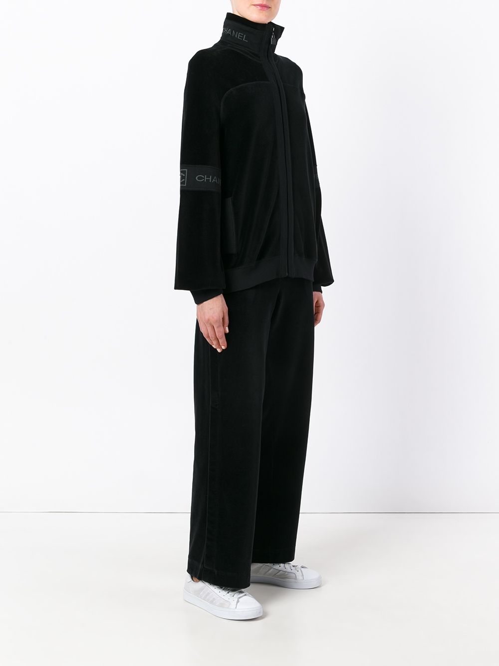 Louis Vuitton Men's Black Cotton Velour Multi Pocket Half Zip