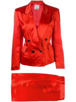 Croisée Boutonnière Vintage Moschino Tailleur À Jupe Bcwpcq4XW