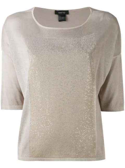 Avant Toi metallic panel T-shirt