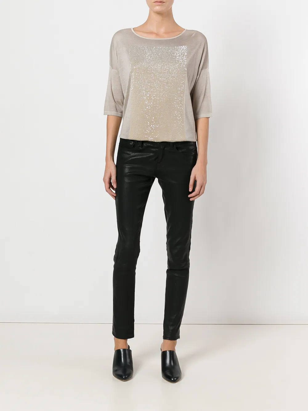 Avant Toi metallic panel T-shirt | T-Shirts & Jersey Shirts | Image 2