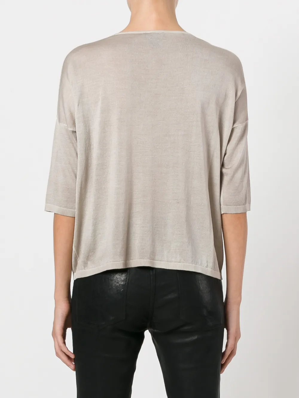 Avant Toi metallic paneel T-shirt Beige