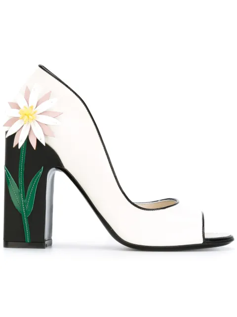 Click to view more detailed imagery on our partner's website Fabrizio Viti Open Toe Daisy Heel Pumps