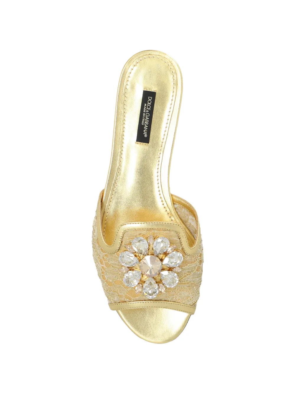 Dolce & Gabbana Bianca sandalen met broche Goud