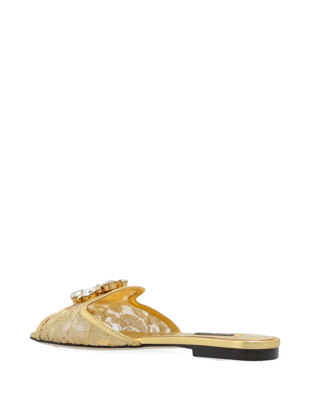  Dolce & Gabbana Bianca Sandalen Mit Regenbogen Spitzenbrosche   Gold 