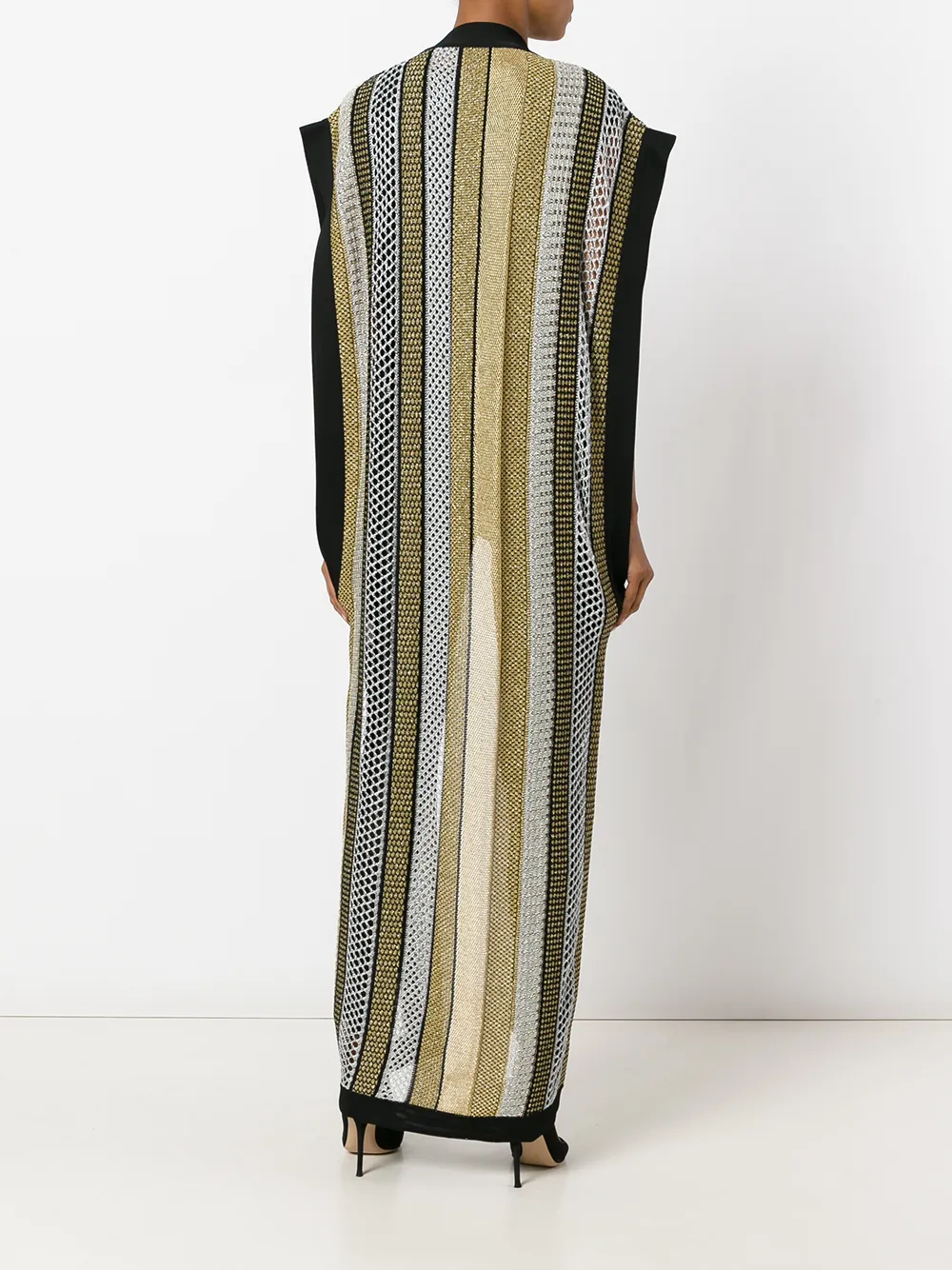 Balmain drop hole duster cradigan Zwart