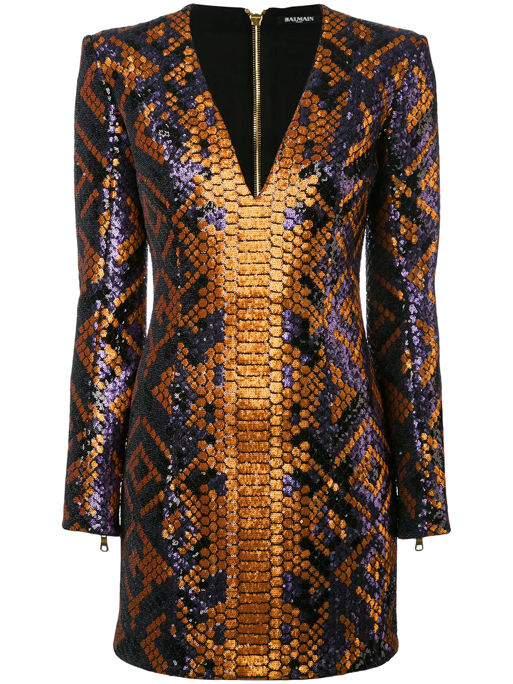 亮片蛇纹迷你连衣裙