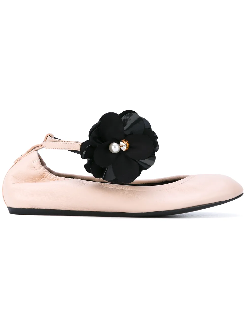Lanvin Ballerinas mit Knöchelriemen und Blumenverzierung - Rosa